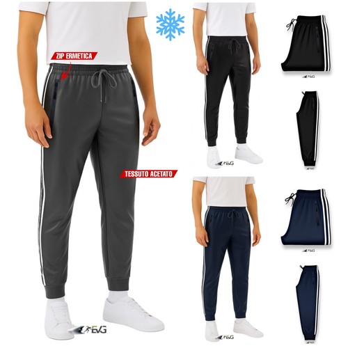 Pantalone tuta acetato bande - tuta,