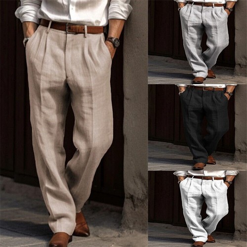 Pantalone uomo cotone lino